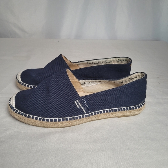 viscata Shoes - Viscata Barceloneta Handmade In Spain Espadrille Canvas Flat Shoe Navy 38/7.5